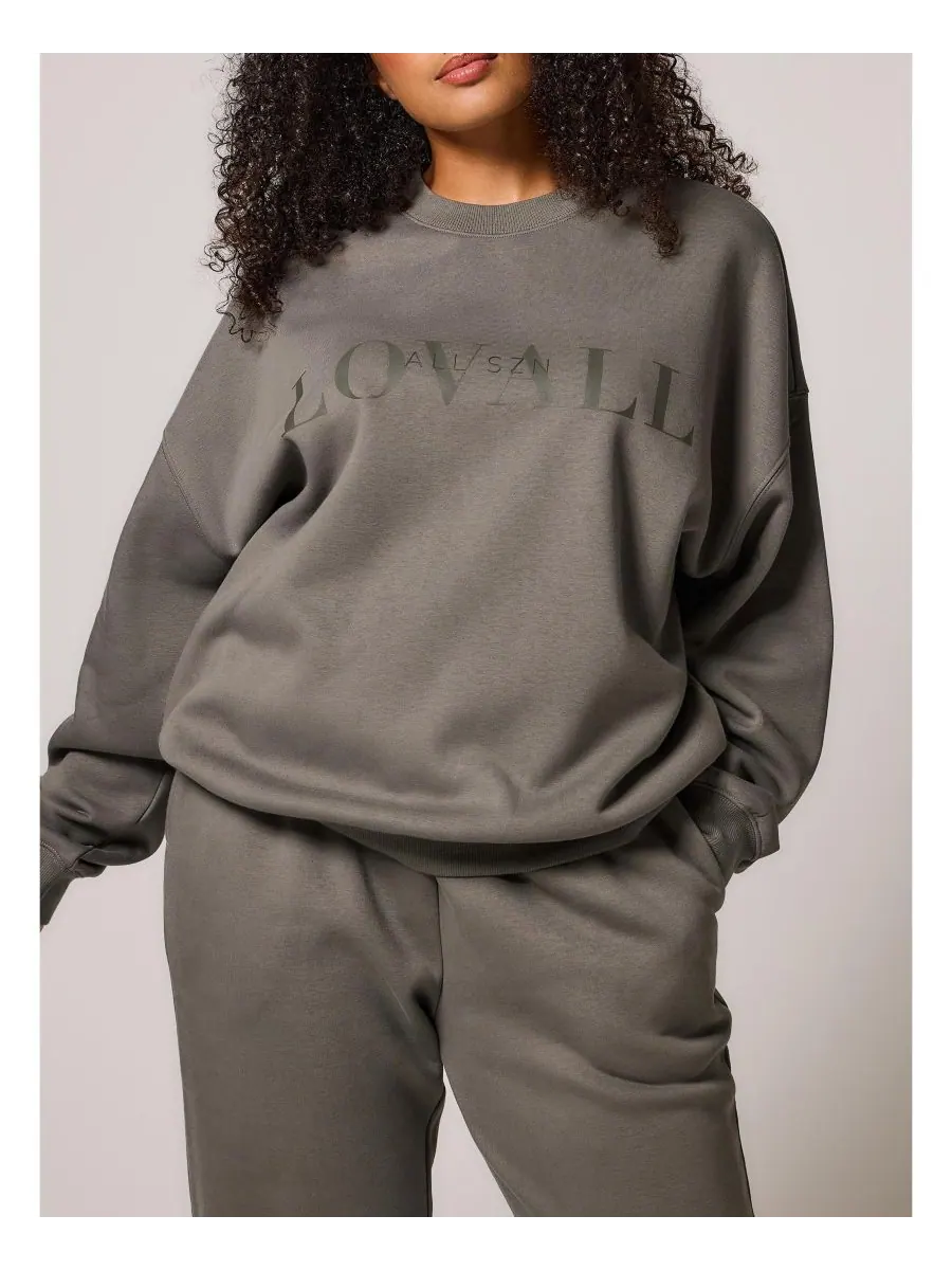 Женская толстовка ALL SZN Organic Oversized, размер Four LOVALL — изображение 7 из 7, зеленый