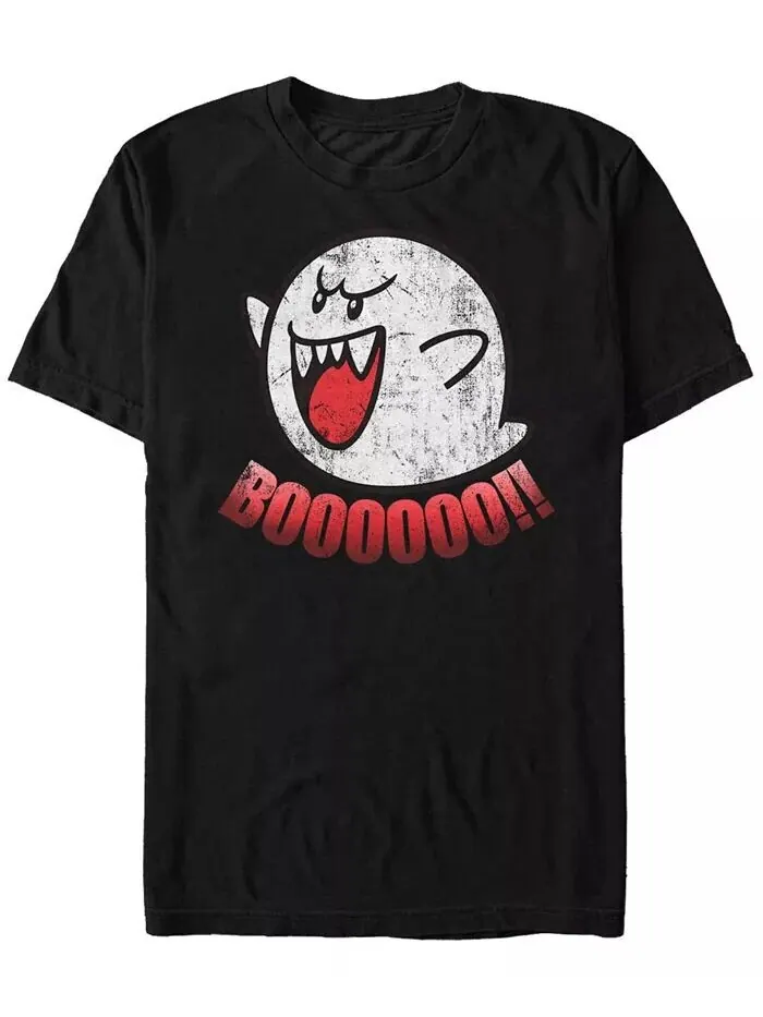 Мужская классическая футболка с коротким рукавом Nintendo Boo Ghost Fifth Sun — изображение 1 из 1, черный