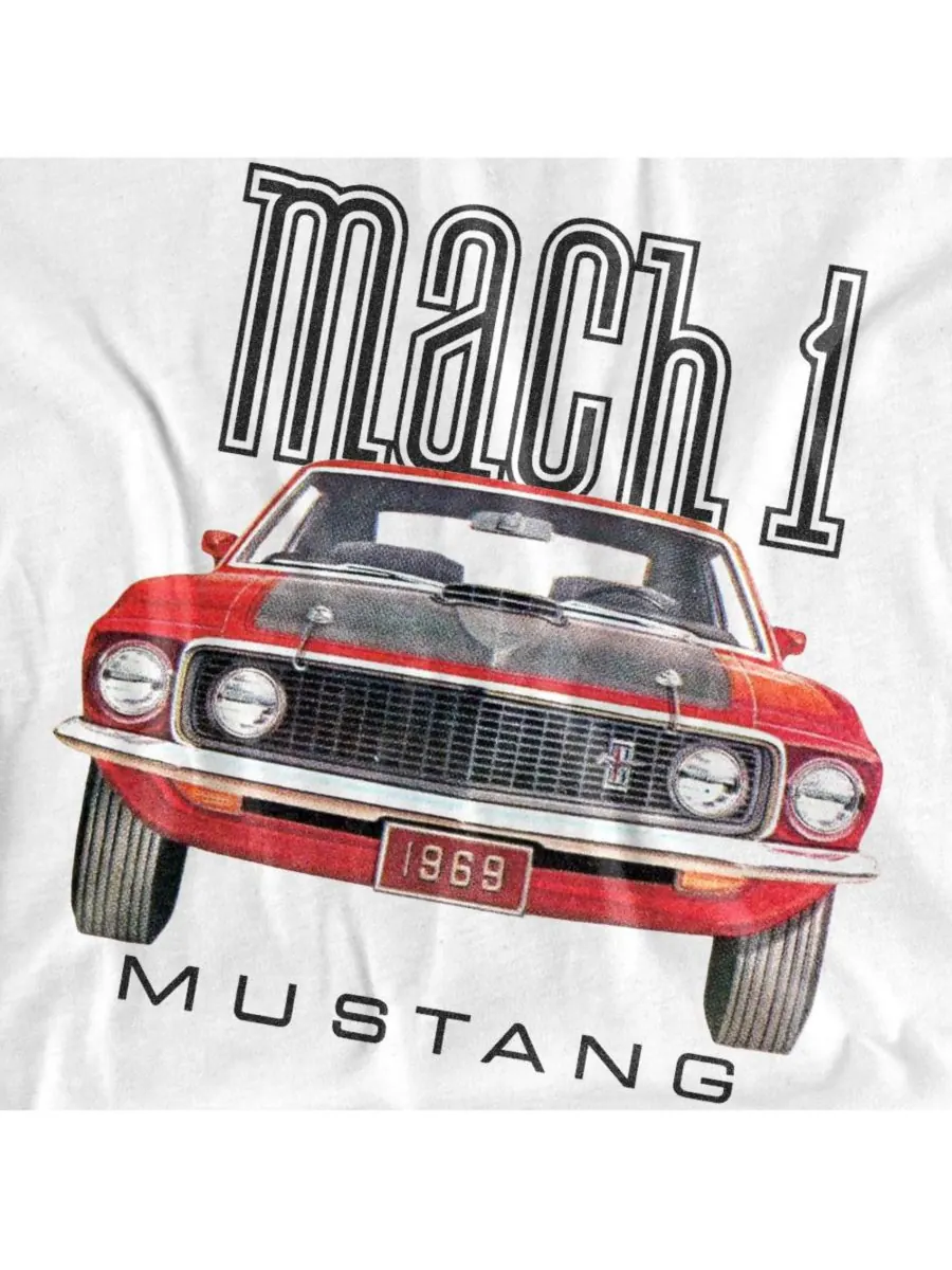 Мужская футболка Ford 69 Mach 1 Mustang — изображение 3 из 3, белый