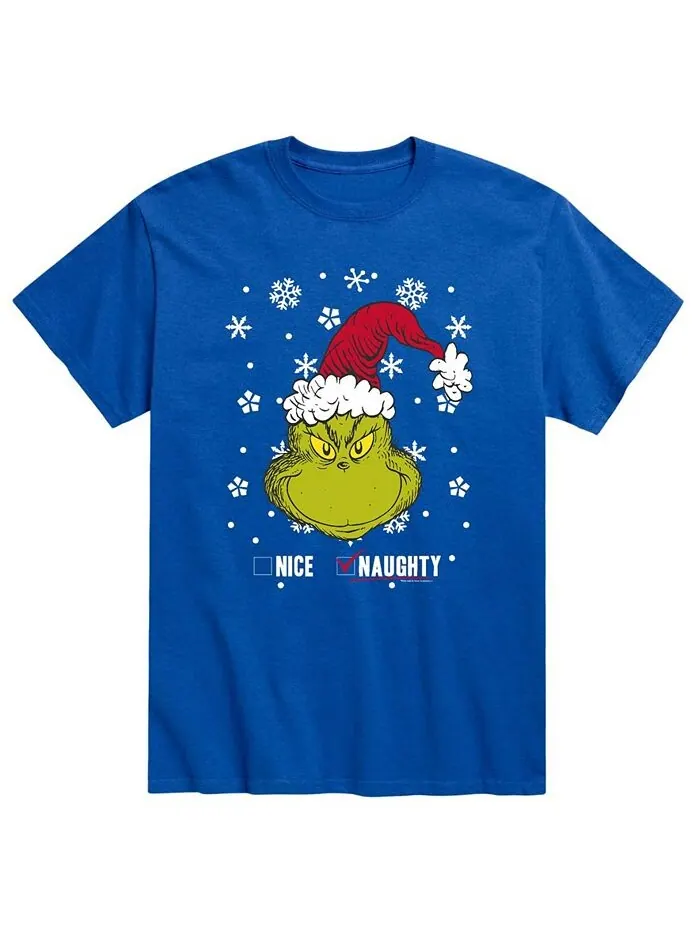 Мужская футболка Dr. Seuss The Grinch Naughty or Nice AIRWAVES — изображение 1 из 2, синий
