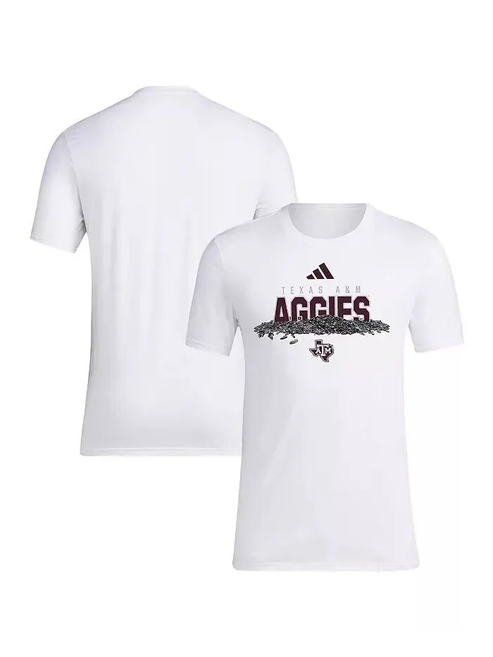 Мужская белая футболка Texas A M Aggies Baseball с семенами подсолнечника Adidas
