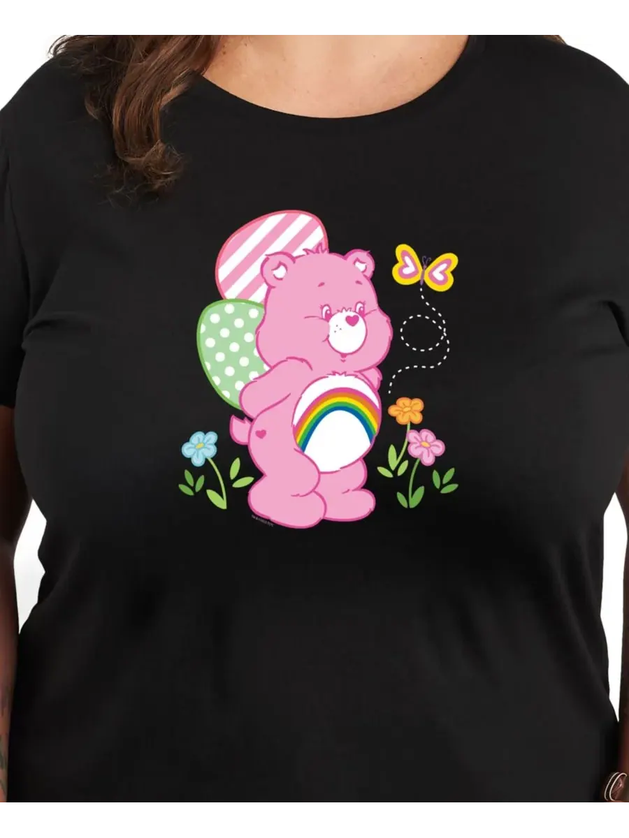 Футболка большого размера с пасхальным принтом "Мишки Care Bears" и круглым вырезом Hybrid Apparel — изображение 3 из 3