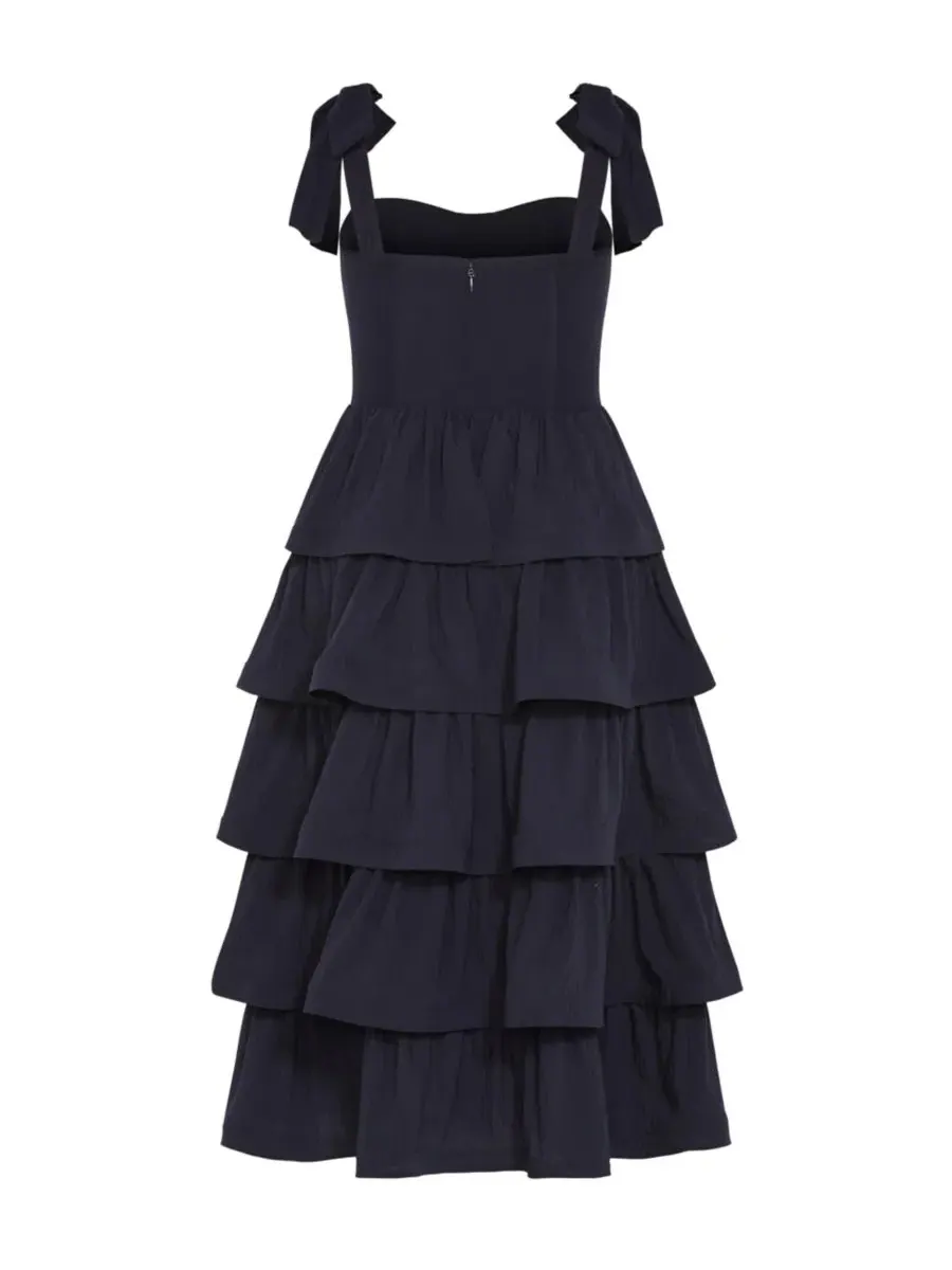 Женское длинное платье Elina Tier Maxi City Chic — изображение 5 из 5, темно-синий
