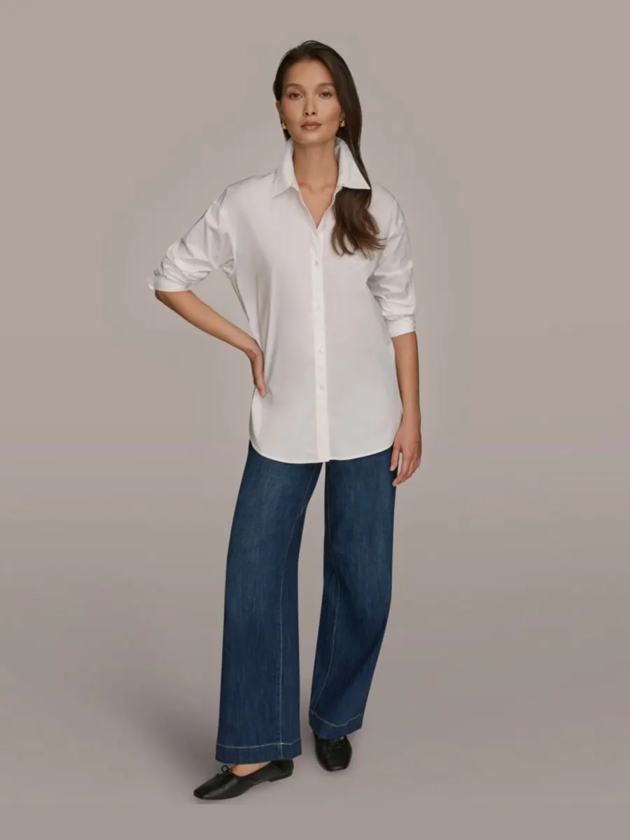 Женская рубашка на пуговицах Donna Karan Weekend — изображение 6 из 7, белый