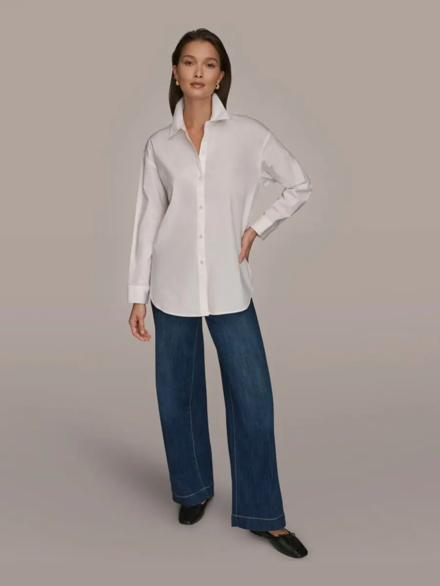 Женская рубашка на пуговицах Donna Karan Weekend — изображение 7 из 7, белый