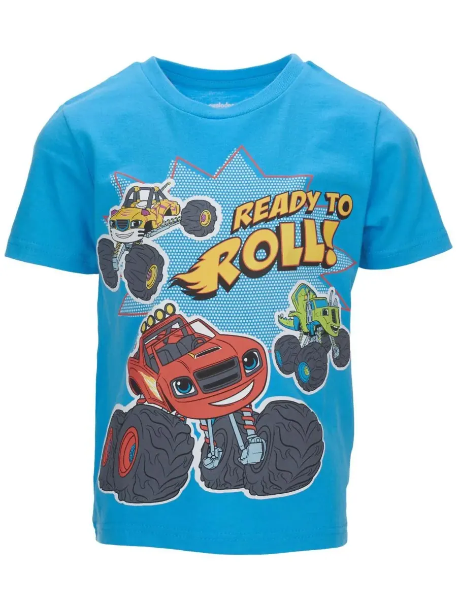 Набор из двух футболок Nickelodeon Blaze and the Monster Machines — изображение 4 из 5, красный/синий