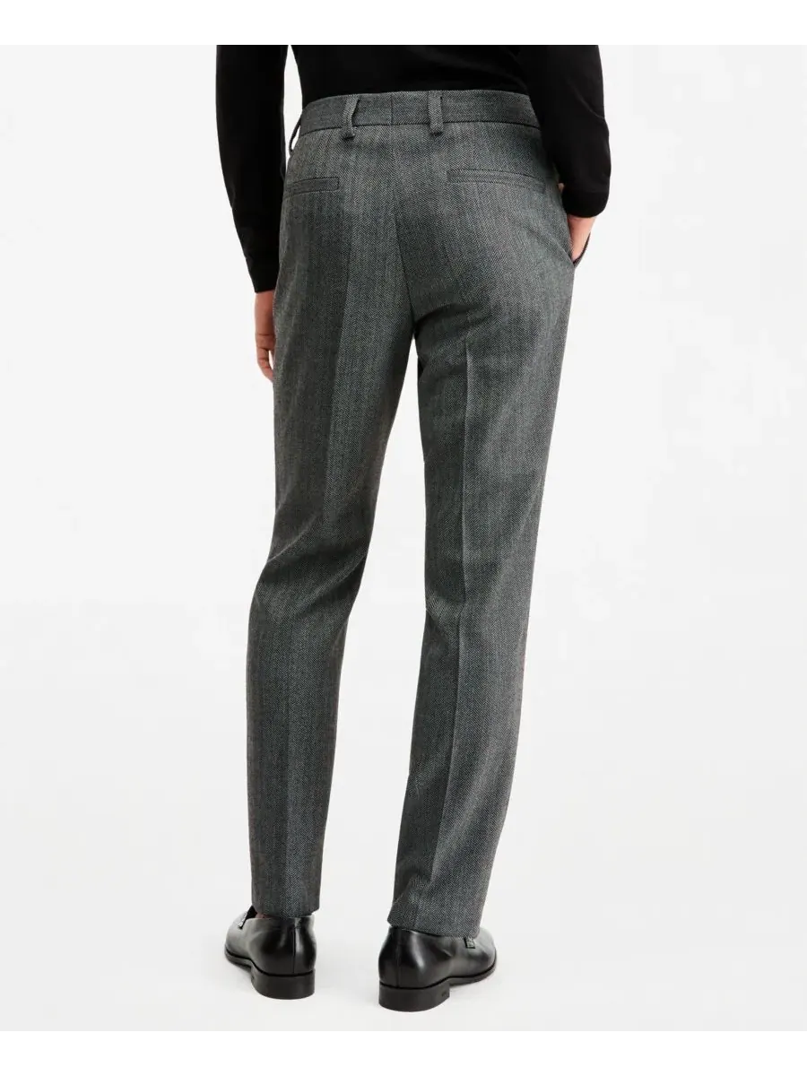 Брюки костюмные с принтом «елочка», модель Herringbone Suit Pants, HUGO Boss — 2