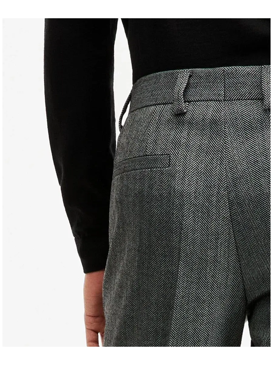 Брюки костюмные с принтом «елочка», модель Herringbone Suit Pants, HUGO Boss — 3