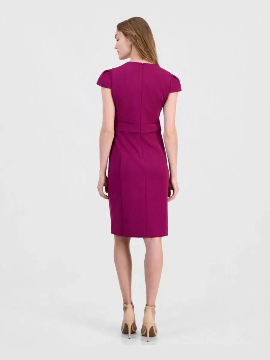 Платье-футляр с круглым вырезом Anne Klein — изображение 3 из 5, коричневый