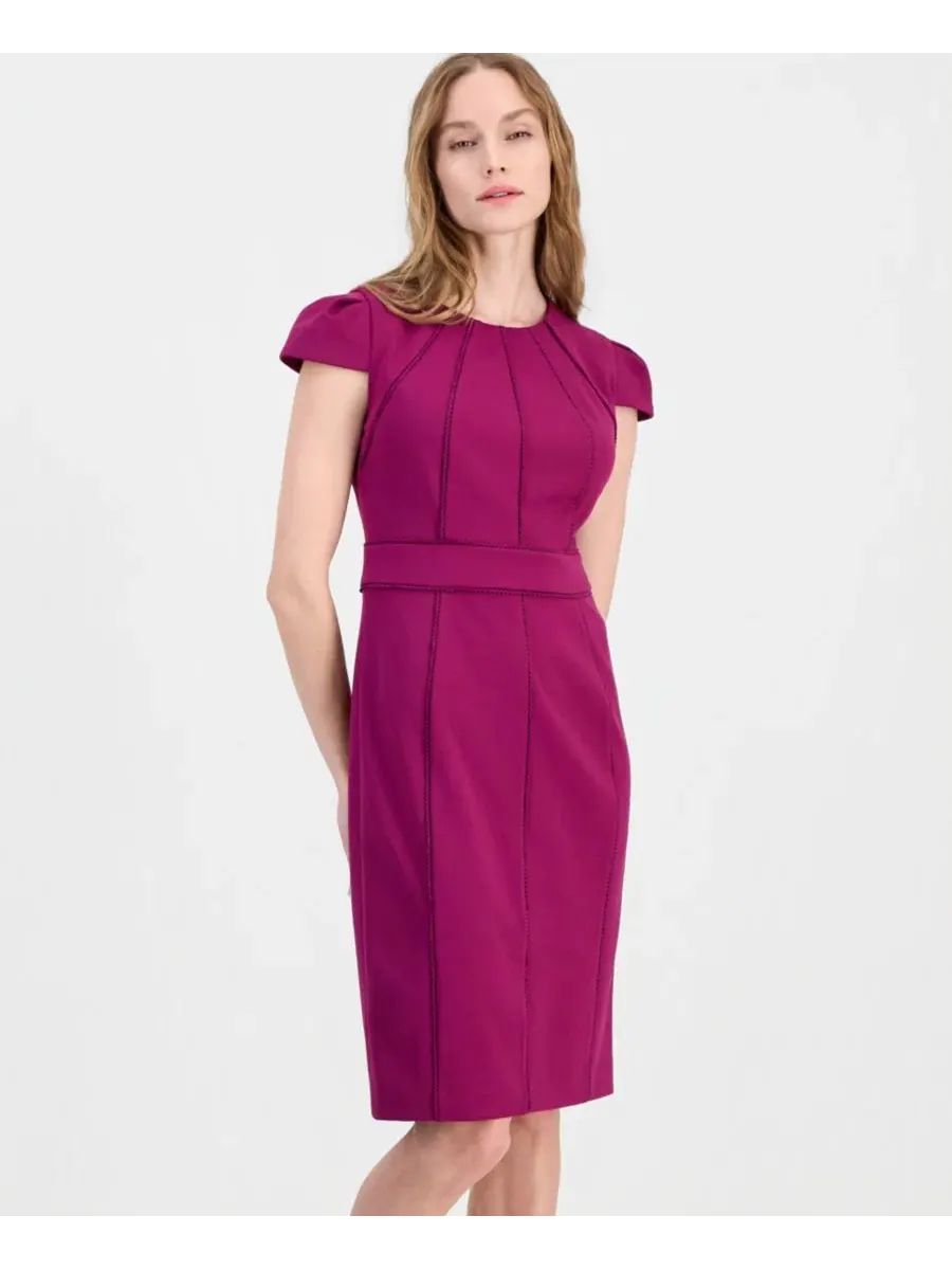 Платье-футляр с круглым вырезом Anne Klein — изображение 5 из 5, коричневый