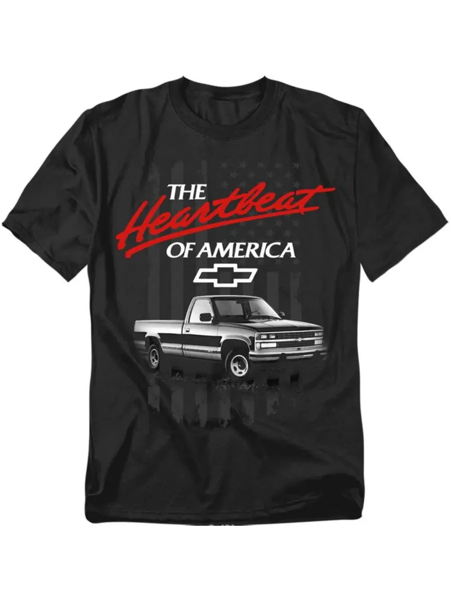 Футболка с принтом Heartbeat of America Corvette — изображение 1 из 3, черный