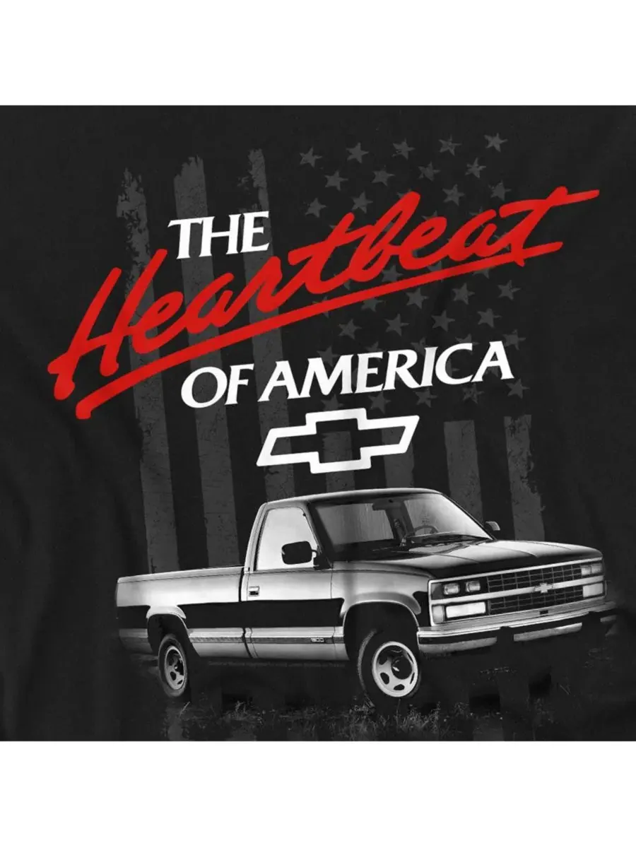 Футболка с принтом Heartbeat of America Corvette — изображение 2 из 3, черный
