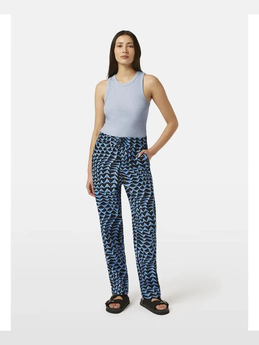 Женские брюки свободного кроя с принтом, модель Pull-On Beach Pant SCOTCH & SODA — изображение 1 из 5, синий