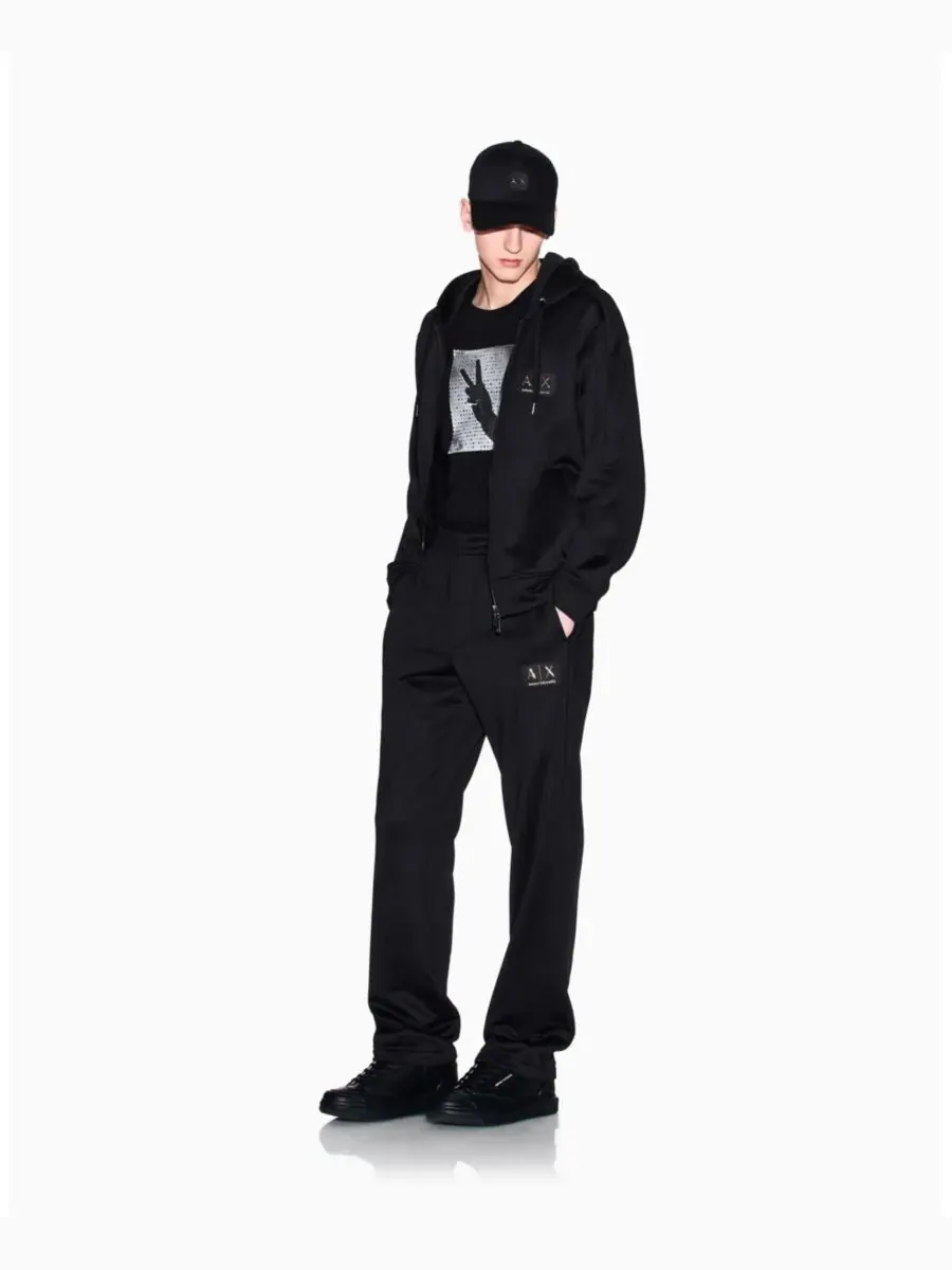 A|X Armani Exchange Мужские спортивные штаны черно-золотого цвета — изображение 2 из 3, черный
