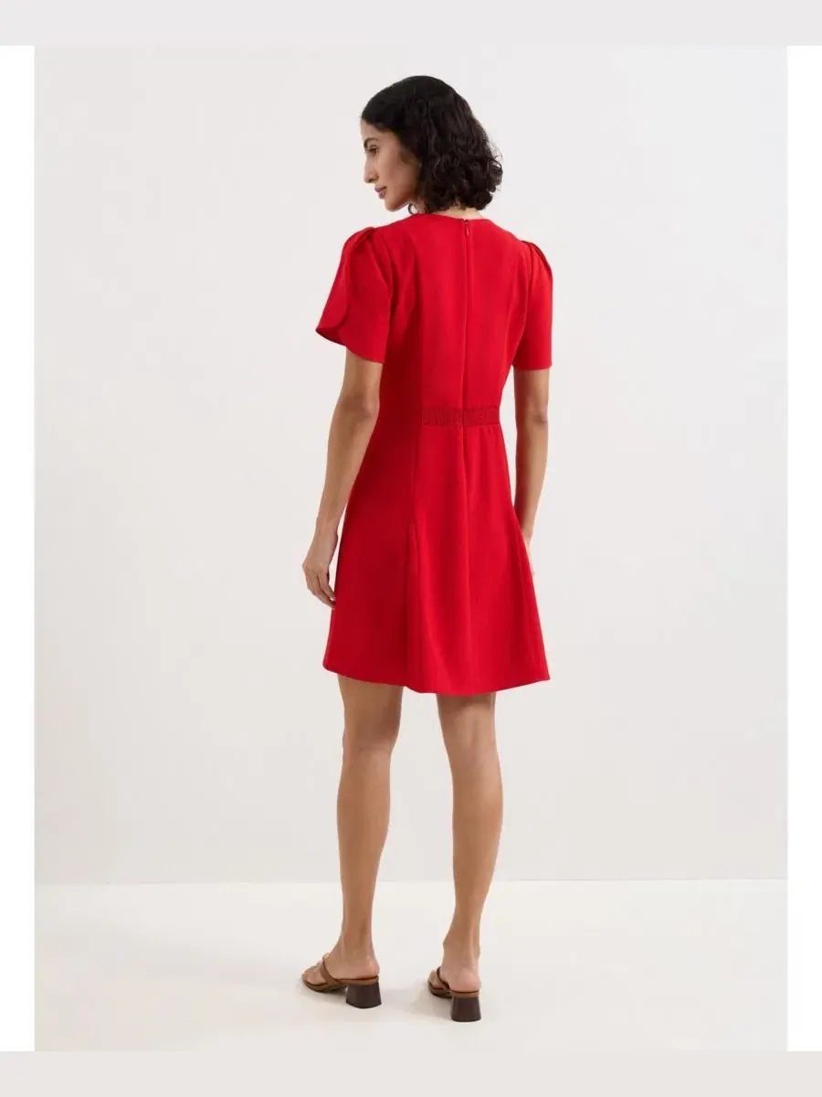 Платье-трапеция Elia Fit-Flare Mini Keyhole-Neck Phase Eight — изображение 3 из 8, красный