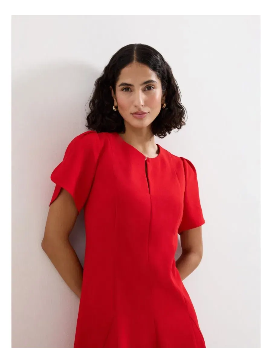 Платье-трапеция Elia Fit-Flare Mini Keyhole-Neck Phase Eight — изображение 4 из 8, красный