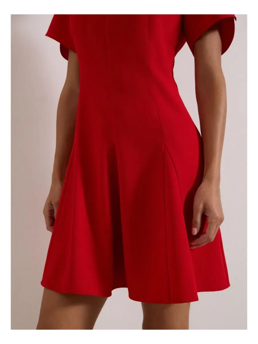 Платье-трапеция Elia Fit-Flare Mini Keyhole-Neck Phase Eight — изображение 5 из 8, красный