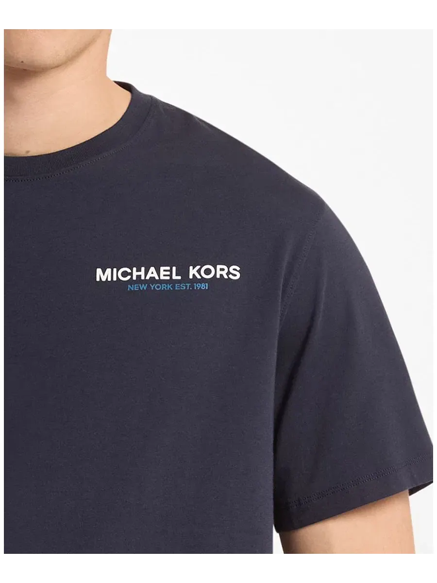 Мужская футболка с круглым вырезом и стандартным кроем Michael Kors — изображение 2 из 3, синий