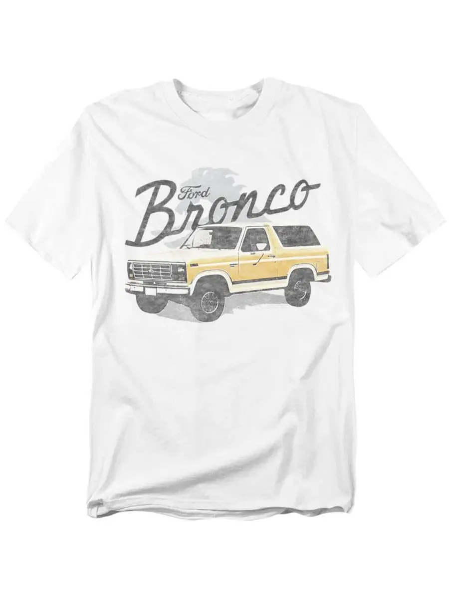 Футболка с принтом Big & Tall Ford Bronco Mustang — изображение 1 из 3, белый