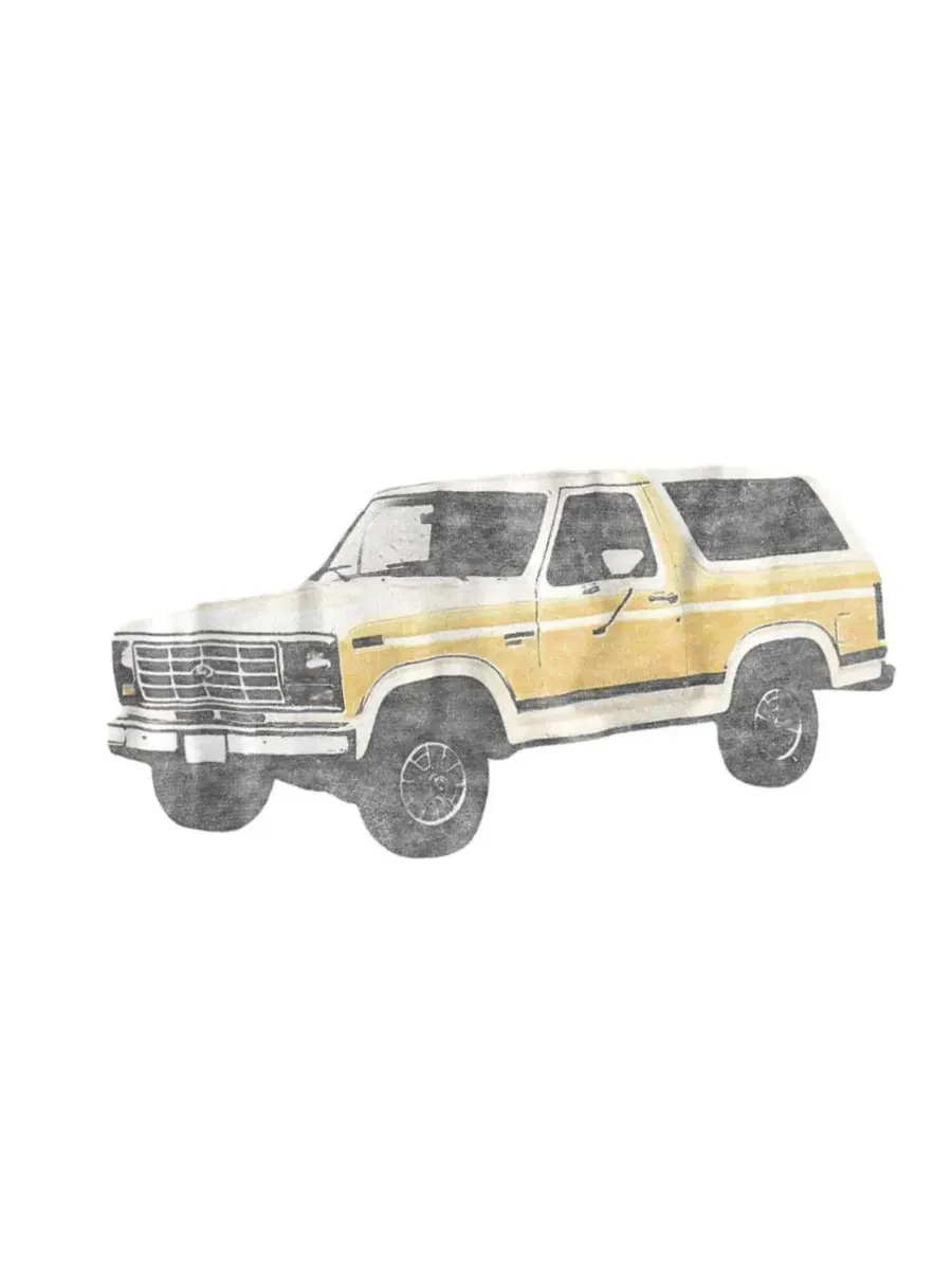 Футболка с принтом Big & Tall Ford Bronco Mustang — изображение 2 из 3, белый