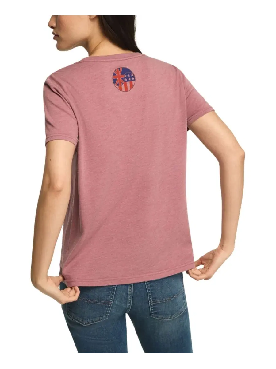 Футболка с принтом The Beatles Rubber Soul Classic Crew Graphic Retro Lucky Brand — изображение 5 из 6, розовый