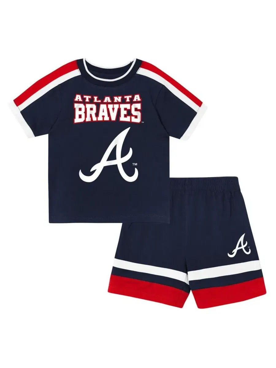 Комплект футболки и шорт Atlanta Braves Ground Ball Outerstuff — изображение 1 из 5, темно-синий