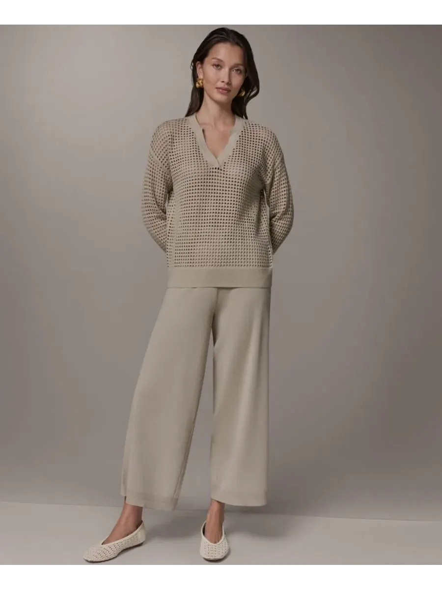 Свитер с V-образным вырезом и длинным рукавом Donna Karan Weekend — изображение 2 из 7, песчаник