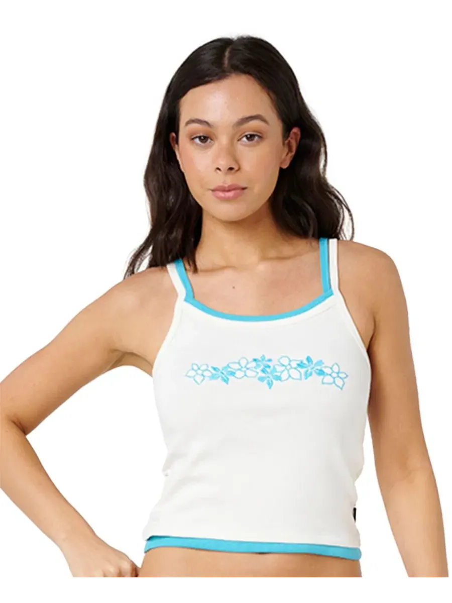Женский топ с многослойным кроем и вышивкой Half Moon Bay Rip Curl — изображение 1 из 4, кость