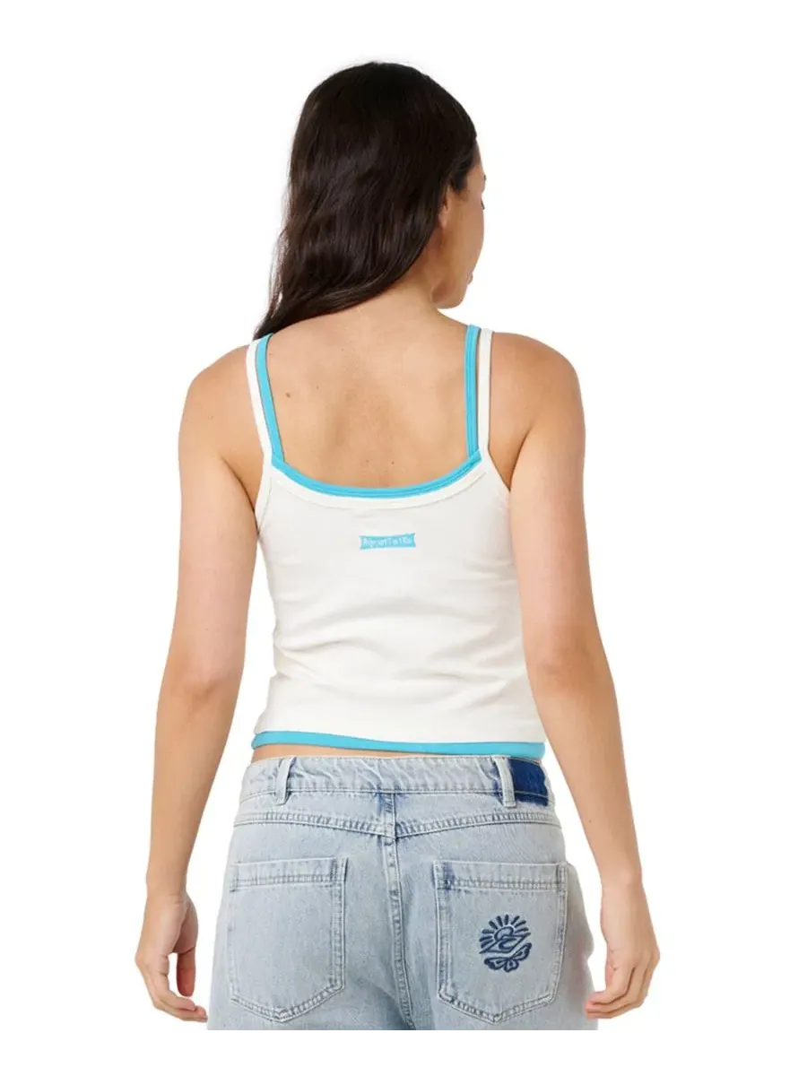 Женский топ с многослойным кроем и вышивкой Half Moon Bay Rip Curl — изображение 4 из 4, кость