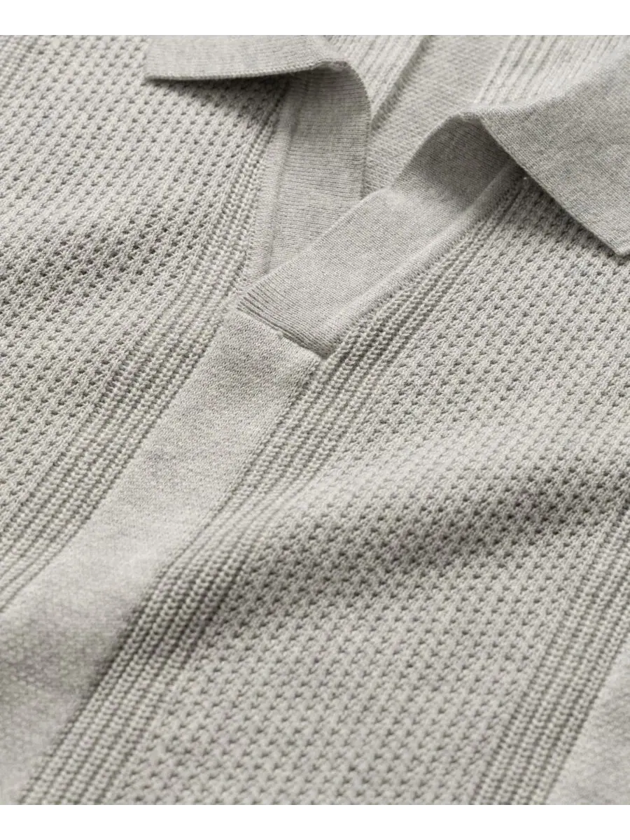Поло из хлопка с воротником-стойкой Linwood Cotton Knitted Rodd & Gunn — изображение 2 из 6, сталь