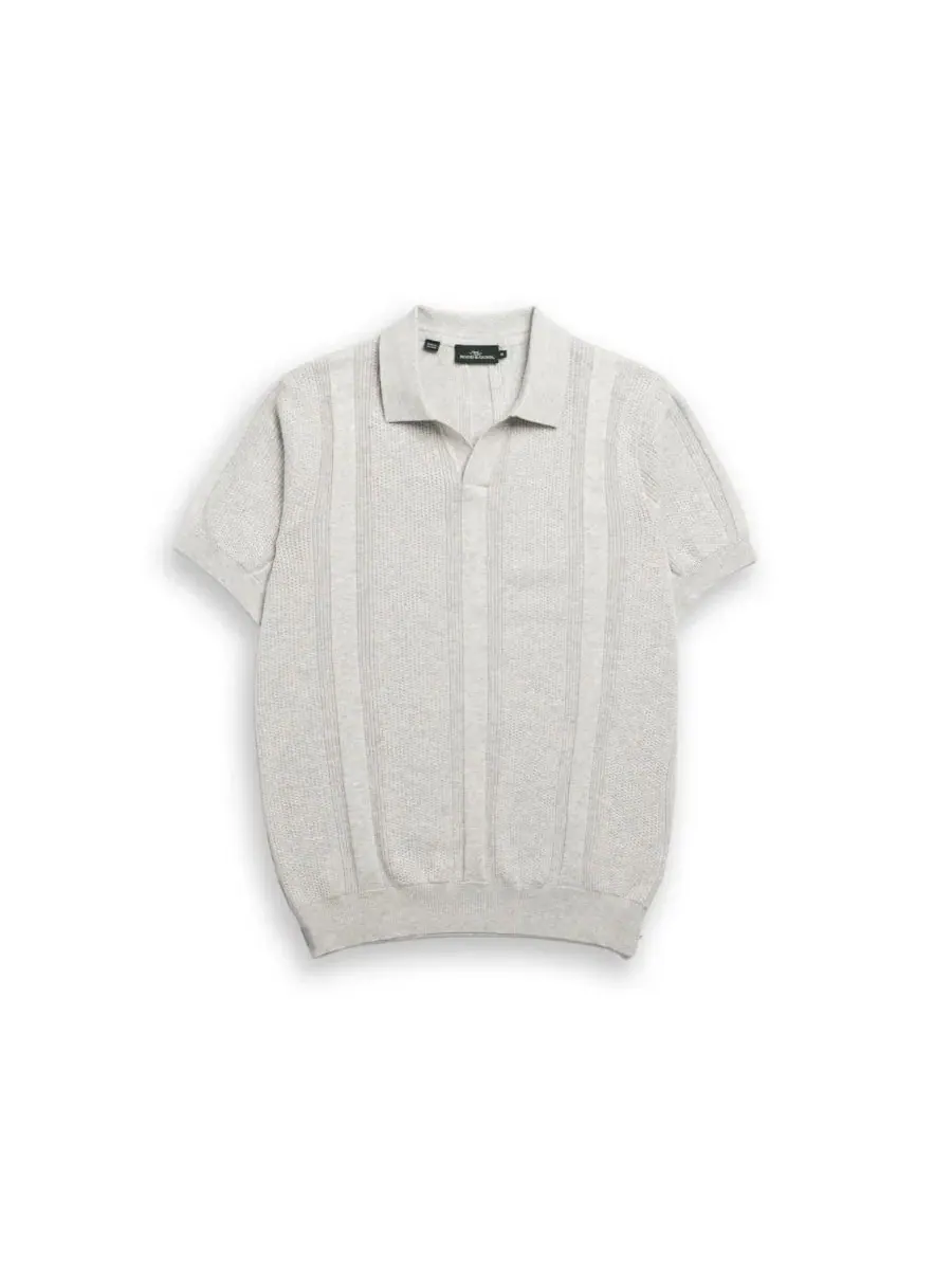 Поло из хлопка с воротником-стойкой Linwood Cotton Knitted Rodd & Gunn — изображение 4 из 6, сталь