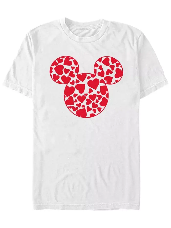 Мужская футболка с коротким рукавом Mickey Hearts Fill Fifth Sun — изображение 1 из 1, белый