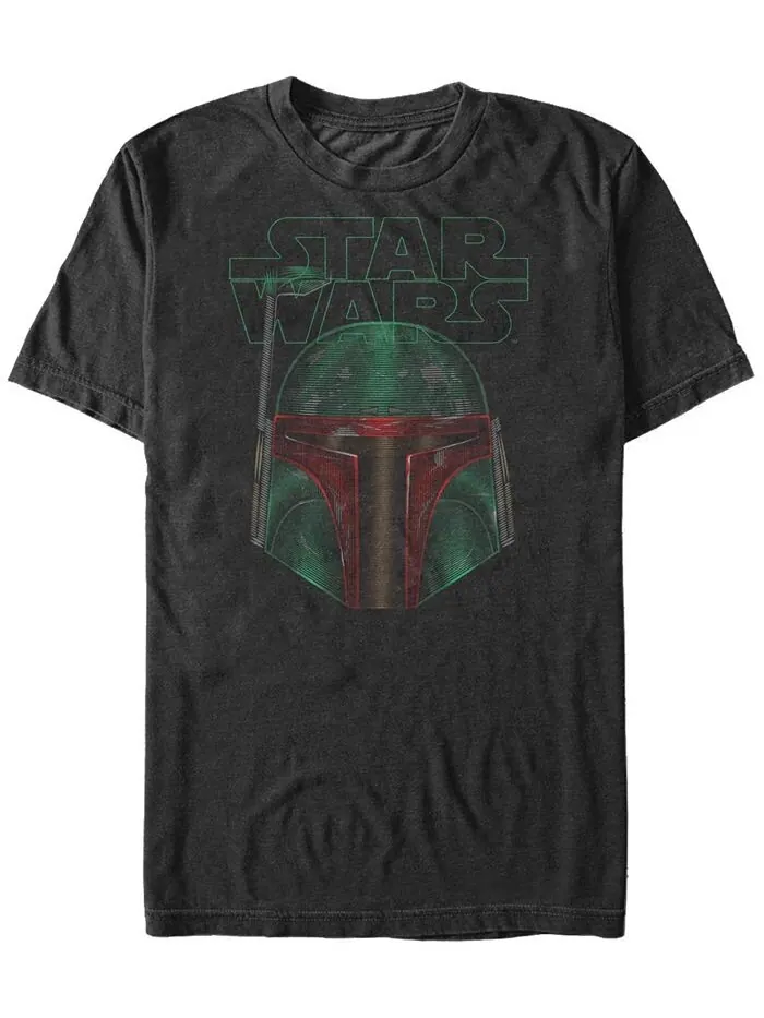 Мужская футболка Pin Line Boba Fett с короткими рукавами и круглым вырезом Fifth Sun — изображение 1 из 1, черный