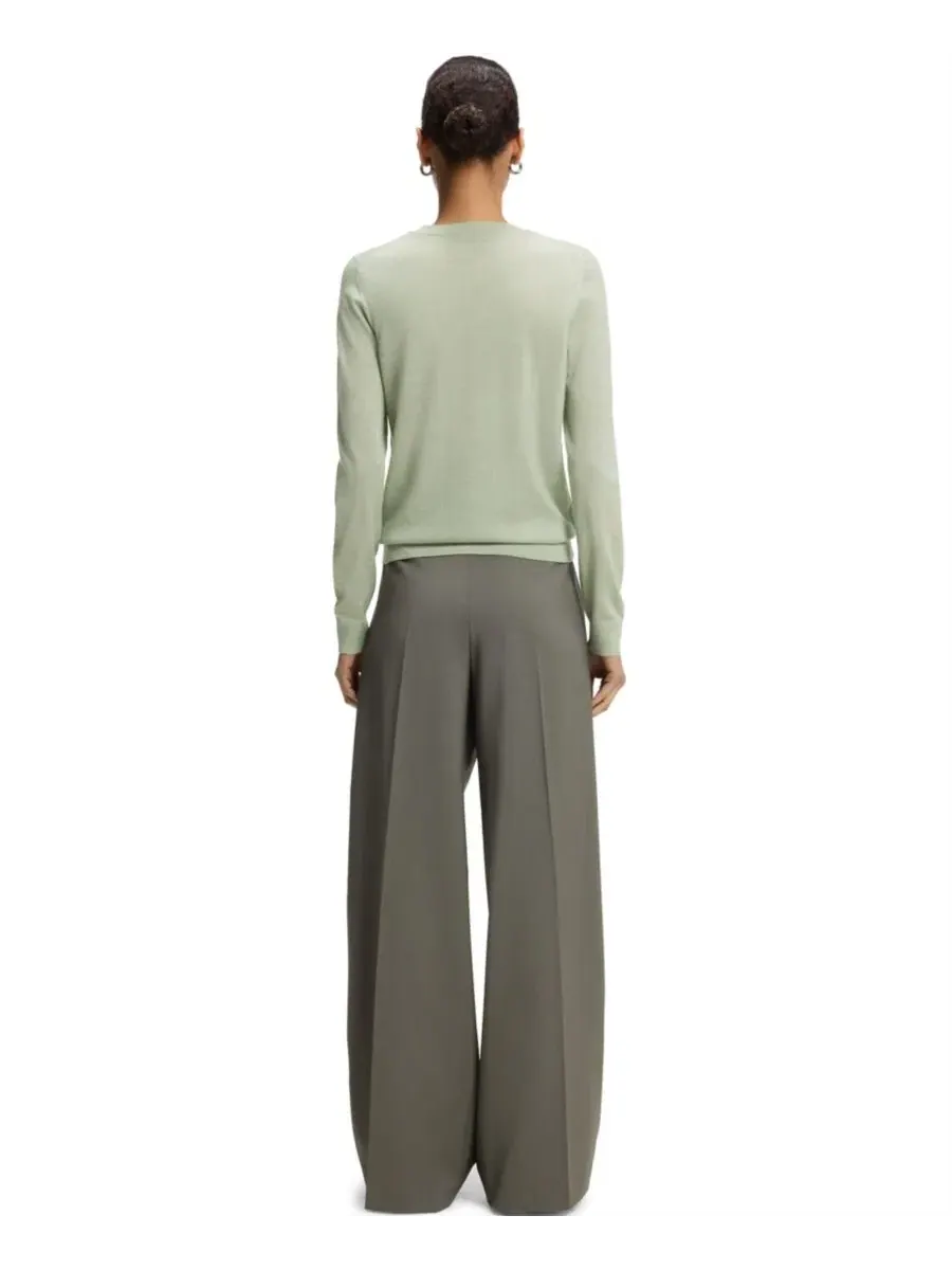 Свитер женский из мериносовой шерсти Slim Fit BOSS Hugo Boss — изображение 5 из 5, зеленый