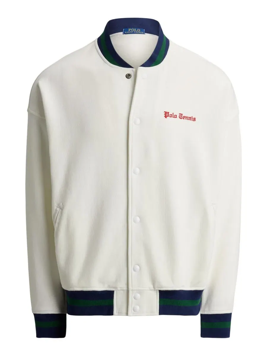 Мужское флисовое бейсбольное джекет-худи с вышивкой Polo Tennis Polo Ralph Lauren — изображение 6 из 6, белый