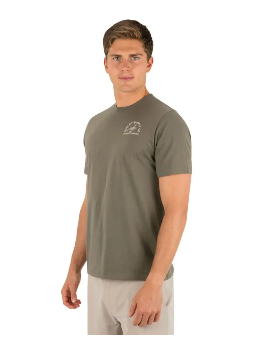 Футболка с коротким рукавом Subtle Logo Artwork At The Left Chest Hurley — изображение 3 из 4, оливковый