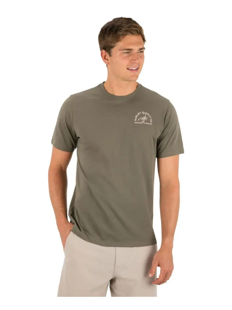 Футболка с коротким рукавом Subtle Logo Artwork At The Left Chest Hurley — изображение 4 из 4, оливковый