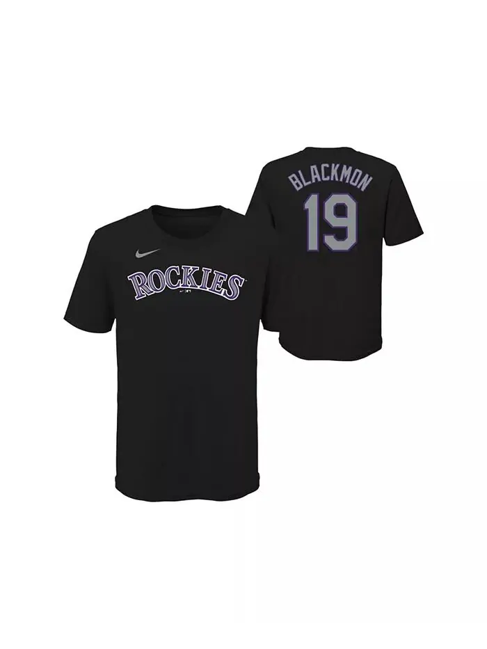 Футболка с именем и номером игрока Colorado Rockies Big Boys and Girls - Чарли Блэкмон Nike — изображение 1 из 3