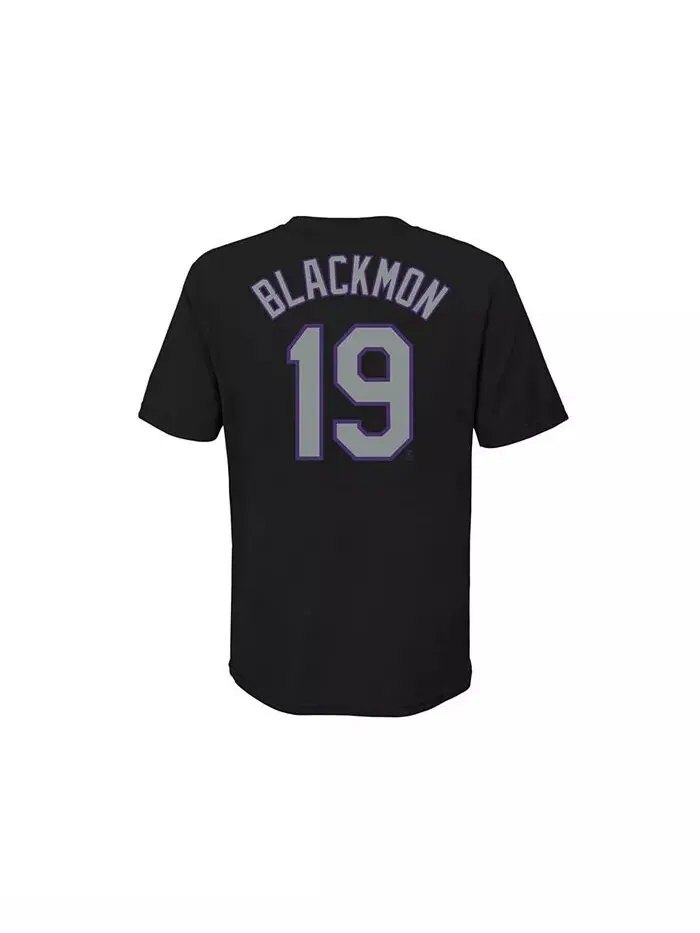 Футболка с именем и номером игрока Colorado Rockies Big Boys and Girls - Чарли Блэкмон Nike — изображение 2 из 3