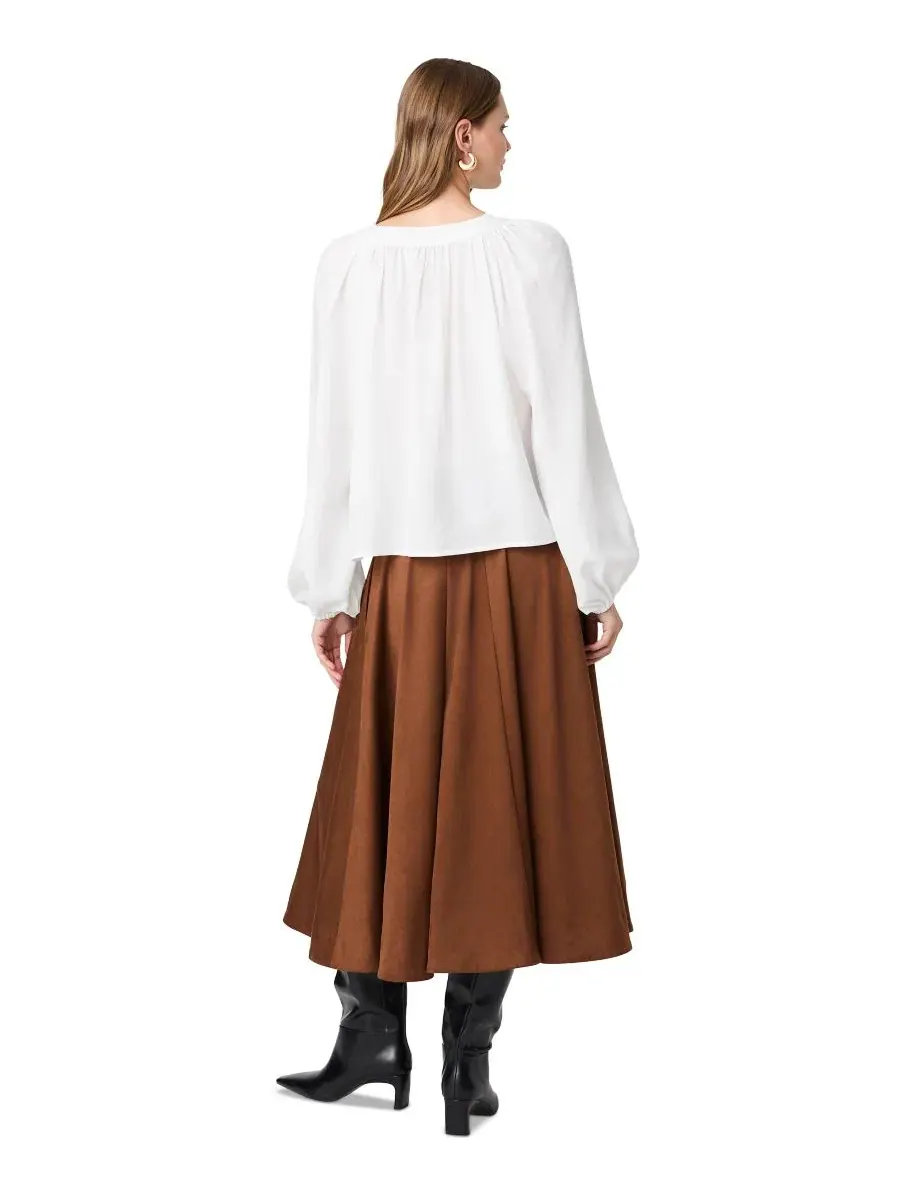 Блуза с полупланкой из тенселя Mock-Neck French Connection — изображение 7 из 7, белый