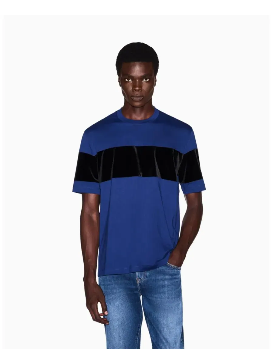 Футболка с коротким рукавом с принтом A|X Armani Exchange — изображение 1 из 8, синий
