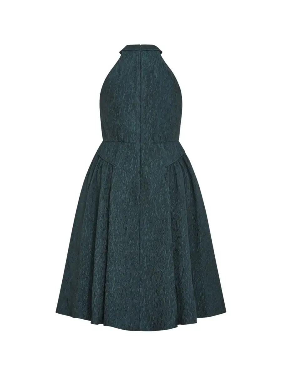 Платье миди А-силуэта с запахом Halter Jacquard Midi Dress City Chic — изображение 4 из 5, зеленый