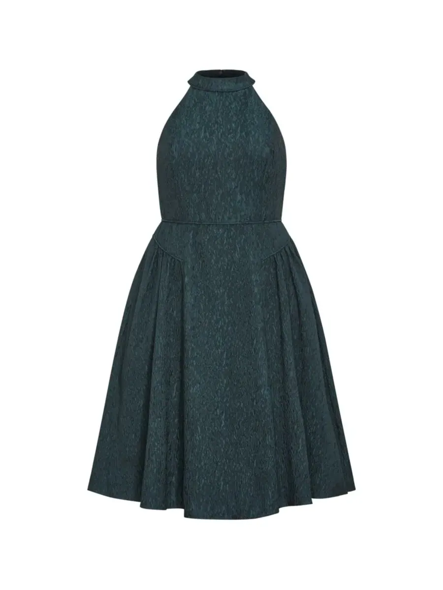 Платье миди А-силуэта с запахом Halter Jacquard Midi Dress City Chic — изображение 5 из 5, зеленый