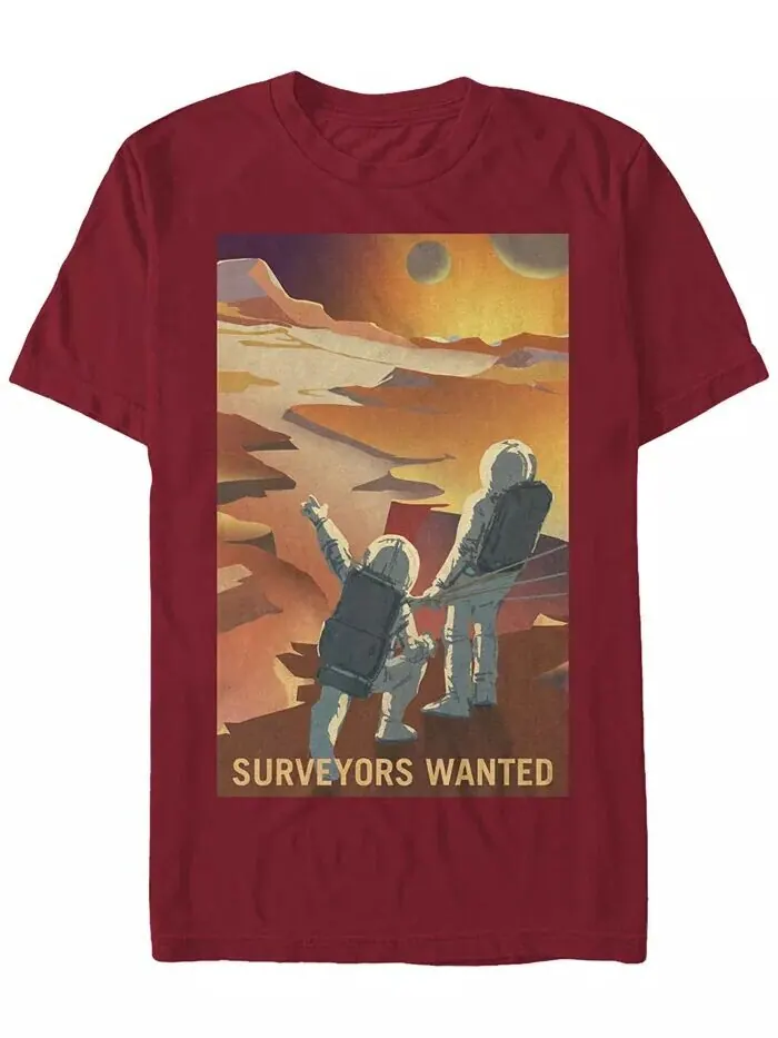 Футболка с коротким рукавом для мужчин NASA Mars Surveyors Wanted Fifth Sun