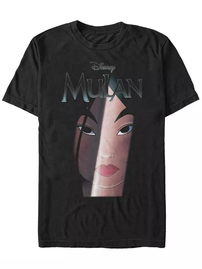Мужская футболка Disney Mulan Big Face Shadow с коротким рукавом Fifth Sun — изображение 1 из 1, черный