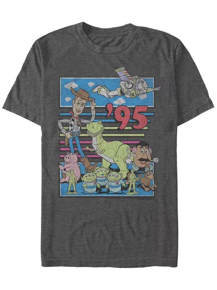 Футболка мужская Disney Pixar Toy Story 95 Retro с эффектом поношенности, короткий рукав Fifth Sun — изображение 1 из 1