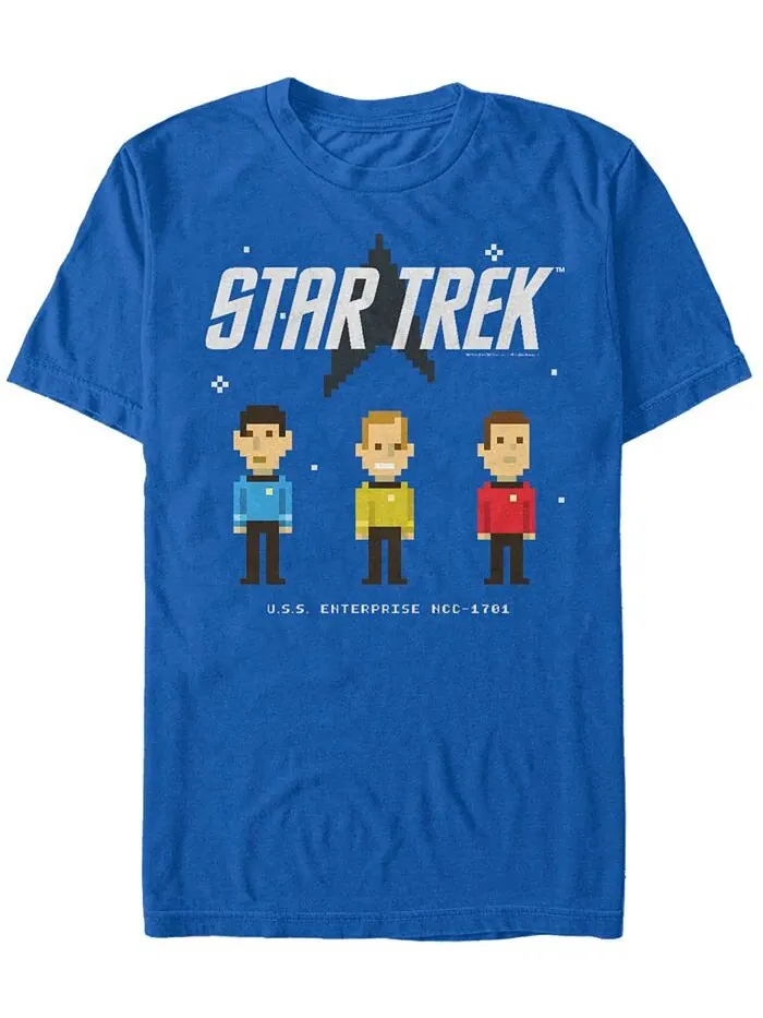 Мужская футболка с короткими рукавами Star Trek The Original Series Pixelated Crew Fifth Sun — изображение 1 из 1