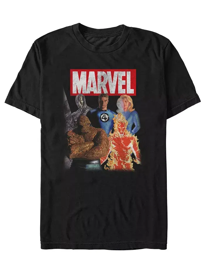 Мужская футболка с коротким рукавом Marvel Team F4 Fifth Sun — изображение 1 из 3, черный