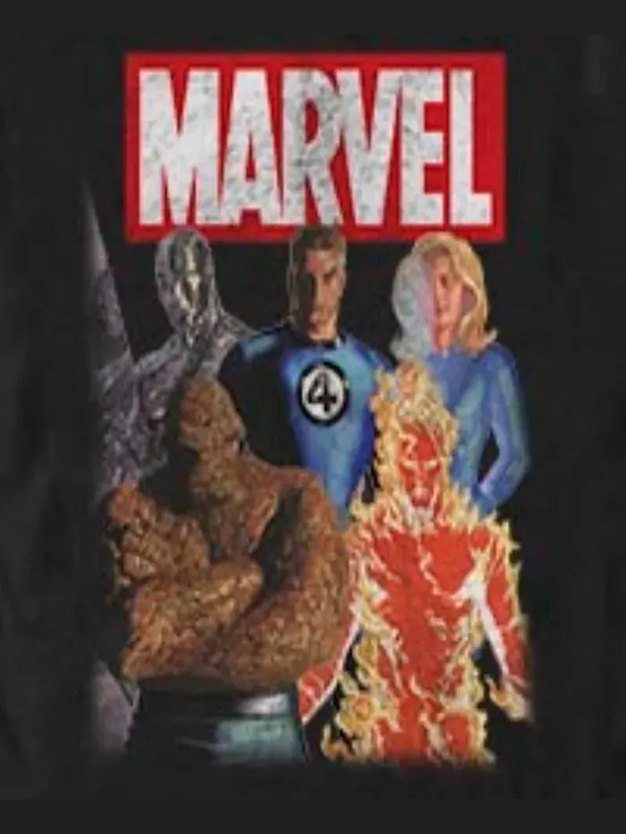 Мужская футболка с коротким рукавом Marvel Team F4 Fifth Sun — изображение 3 из 3, черный