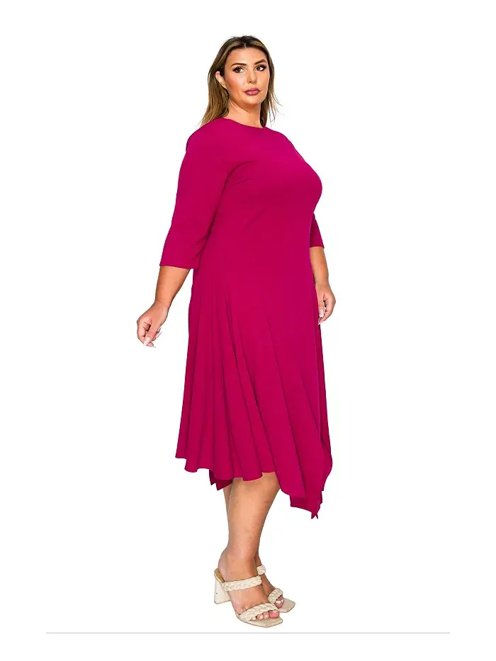 Платье Vida Plus Size с разрезом по низу L I V D — изображение 2 из 3, маджента